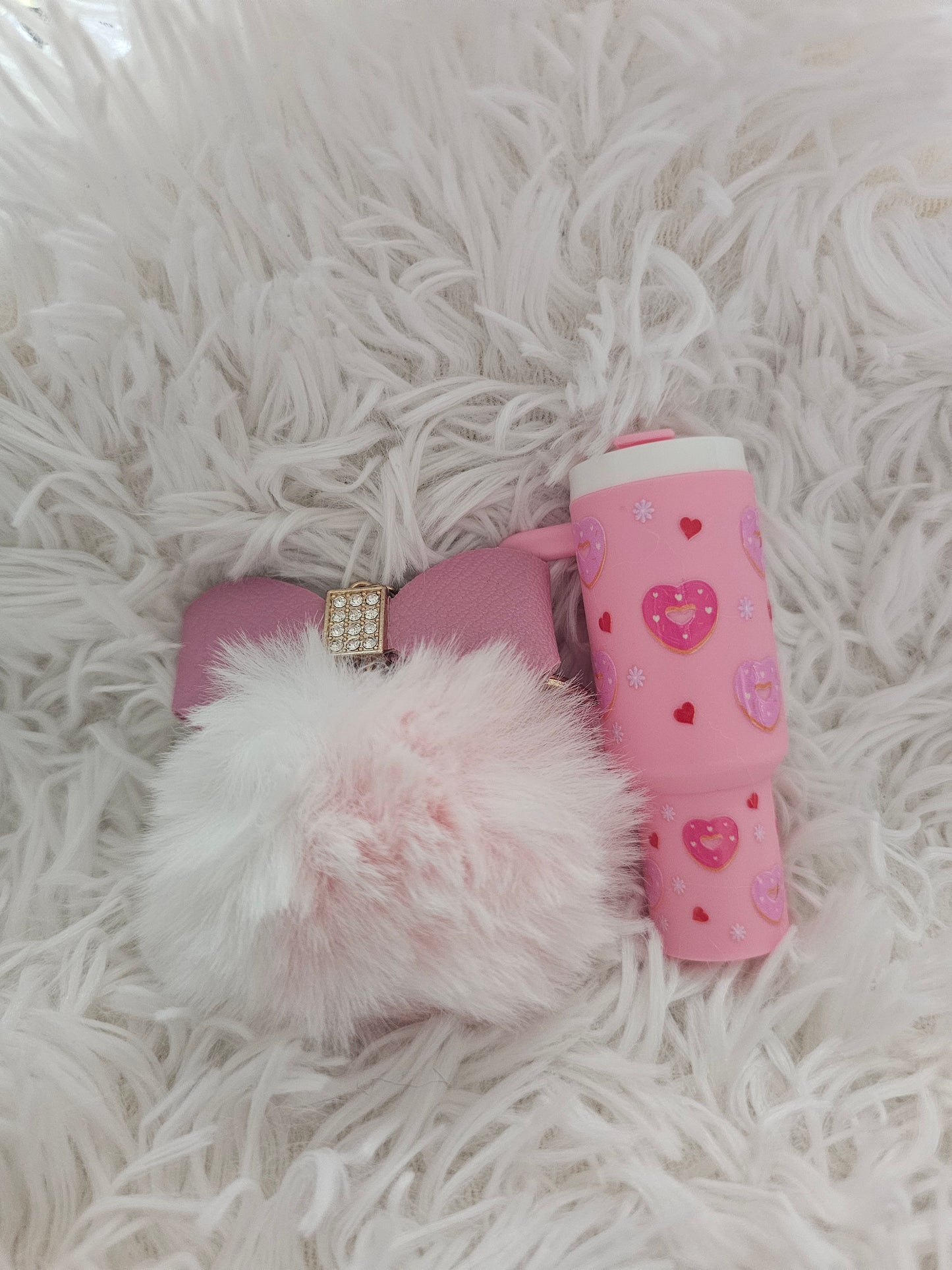 Donuts heart mini tumbler keychain