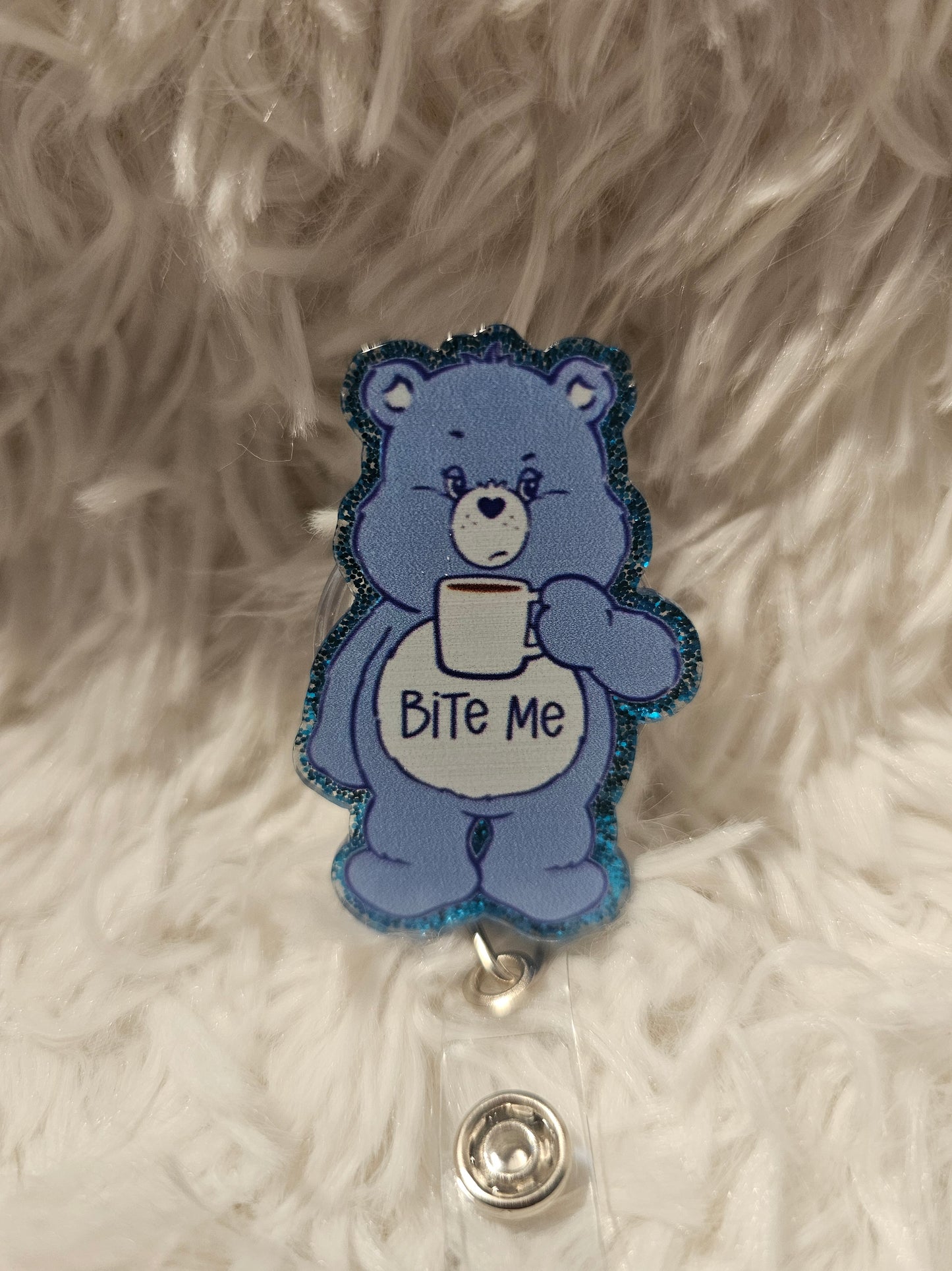 “Bite Me” Bear Badge Reel