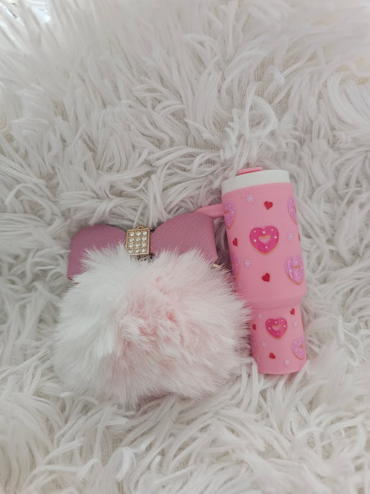Donuts heart mini tumbler keychain