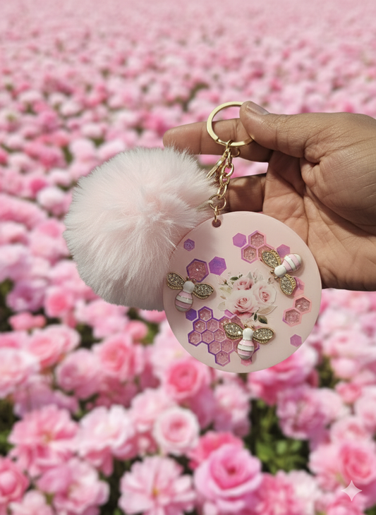 🐝 Pink Bee Luxe Keychain