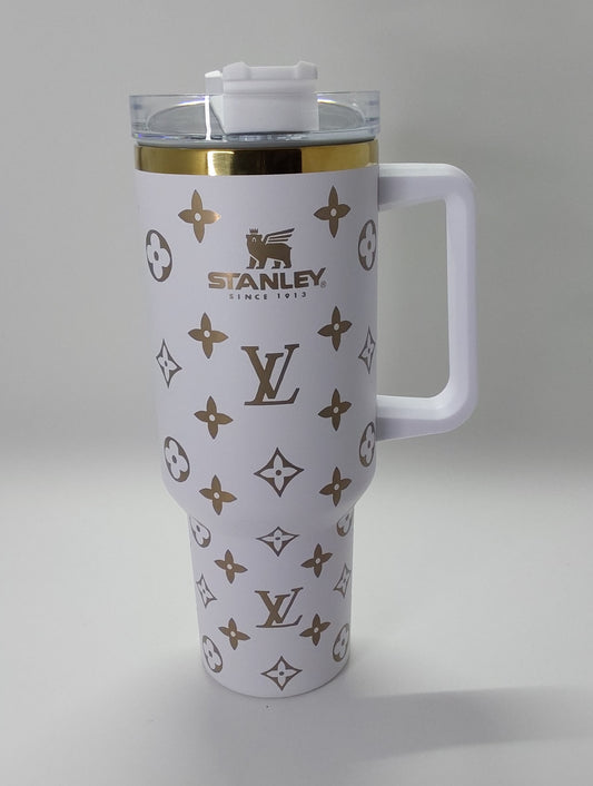40oz white designer inspired tumbler