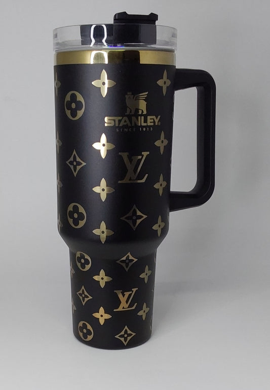 40oz black designer inspired tumbler