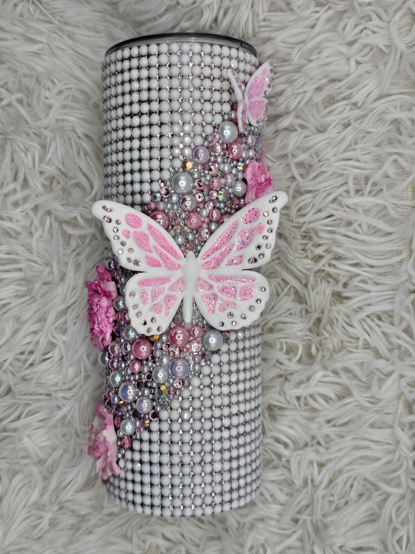 🦋 Butterfly Pearl Luxe Tumbler (One of One)